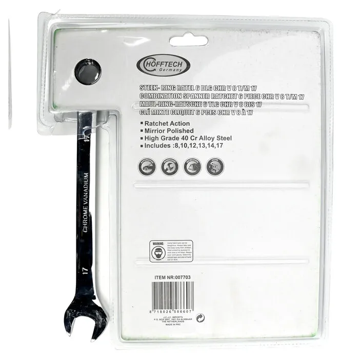 Benson Tools Benson Steek- en Ringratelsleutelset 6-delig Cr-V (007703)