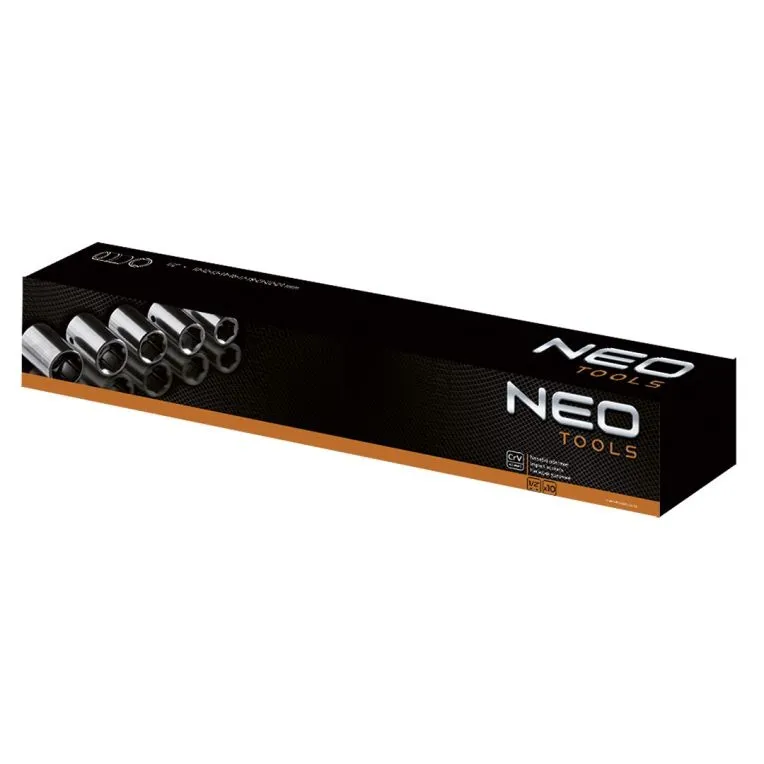 NEO NEO Krachtdoppenset 10-delig 1/2" – Kort 10-24 mm | Professioneel