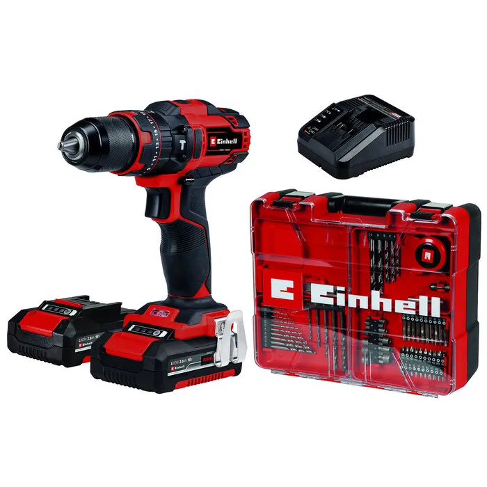 Einhell Gereedschap Einhell TE-CD 18/40 Li-i Kit 2.0 Ah +64 delige accessoireset - Accu Klopboor-/Schroefmachine - 2 accu's - Power X-Change