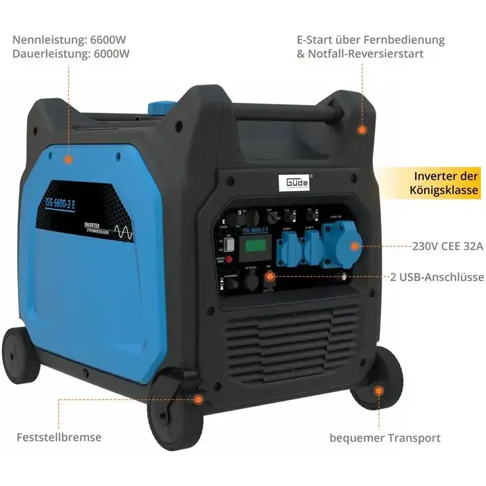 Güde Gude Inverter stroomgenerator ISG 6600-3 E