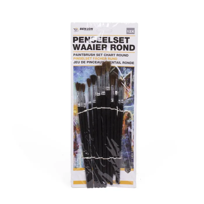 Benson Tools Benson Penseelset 12-delig – Waaier & Rond