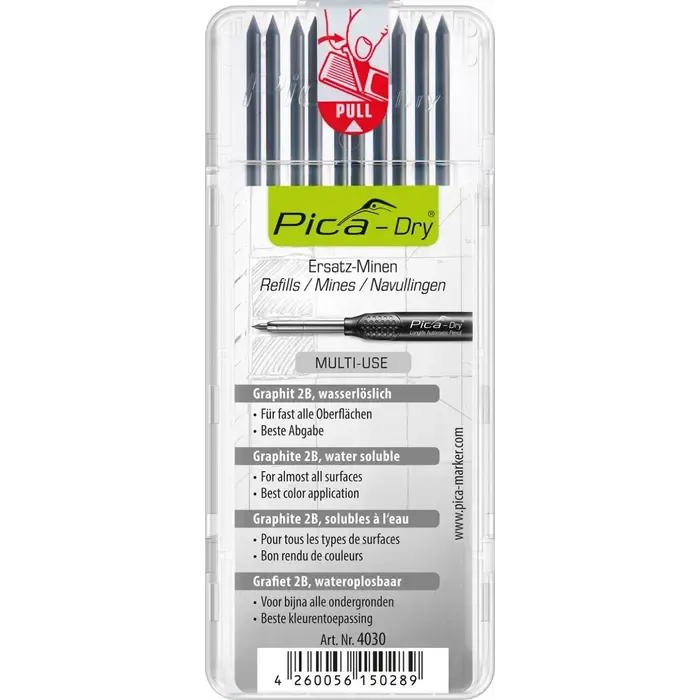 Pica Pica-Dry 4030 Navulling grafiet - 10 staafjes