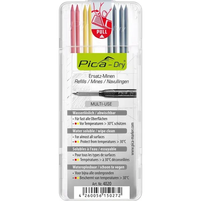 Pica Pica-Dry 4020 Navulling multikleur - 8 staafjes