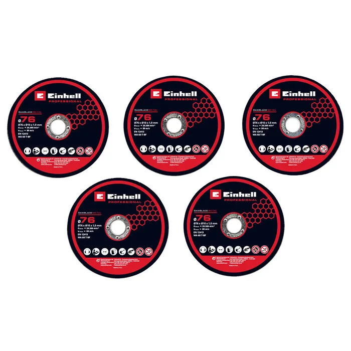 Einhell Gereedschap Einhell Slijpschijvenset Ø76 mm, 5-delig