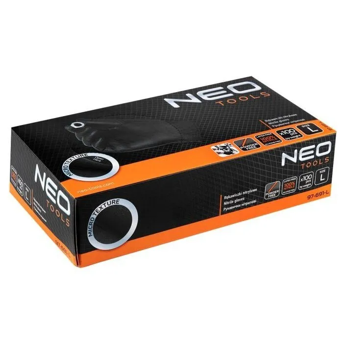 NEO Nitril handschoenen, zwart 100 stk, maat L