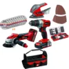 Einhell Gereedschap Einhell TE-TK 18 Li Kit Exclusive – Accu Combiset met Boormachine, Slijper, Schuurmachine, Accessoires & Tas