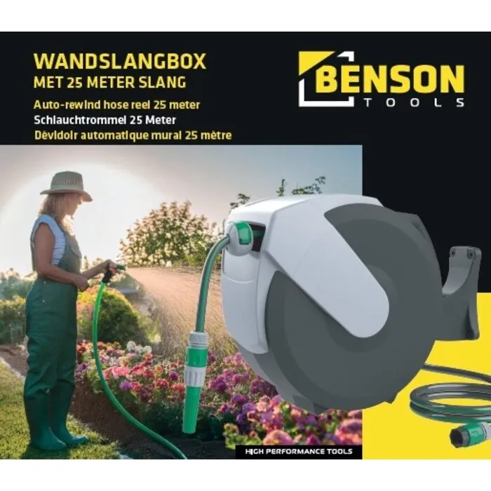 Benson Tools Benson Wandslangenbox 25 meter