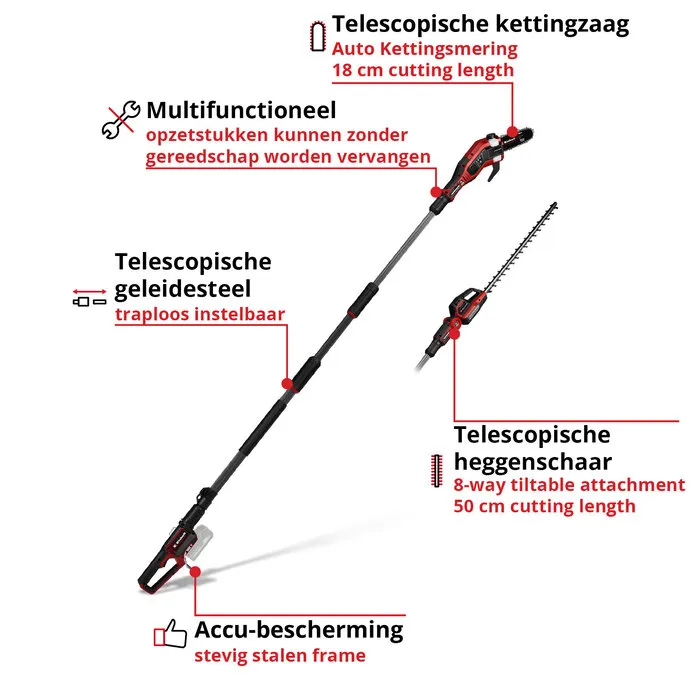 Einhell Gereedschap Einhell GP-HC 18/5020 Li T BL Solo - Accu Tuin-Multitool - Power X-Change