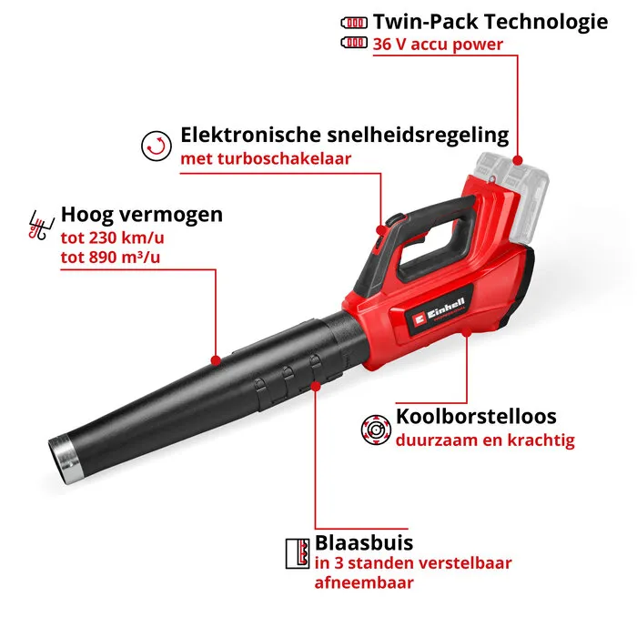 Einhell Gereedschap Einhell GP-LB 36/230 Li E BL Solo - Accu Bladblazer - Power X-Change