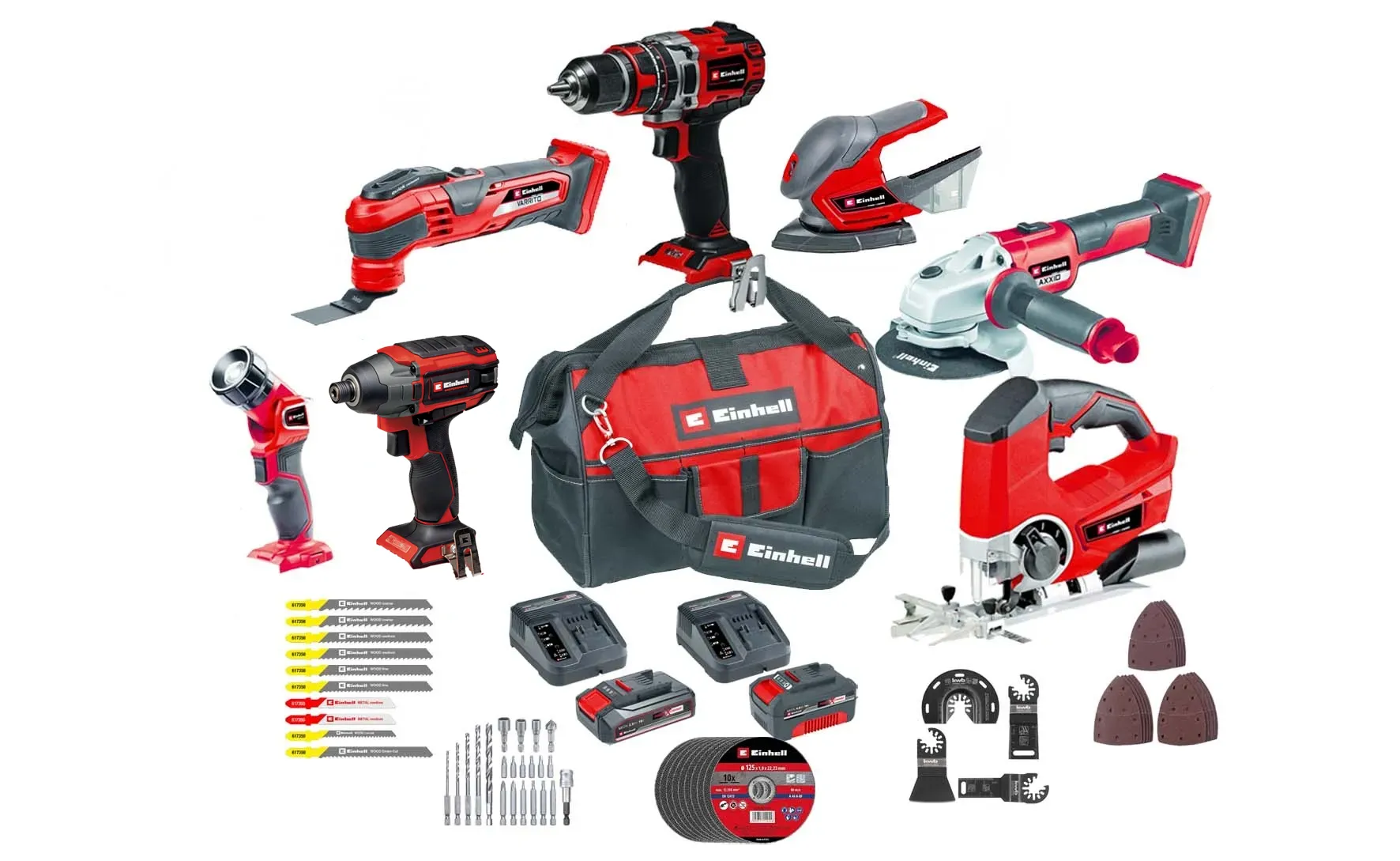 Einhell Gereedschap Einhell Professional Accu Combiset 12-delig - Inclusief accessoires