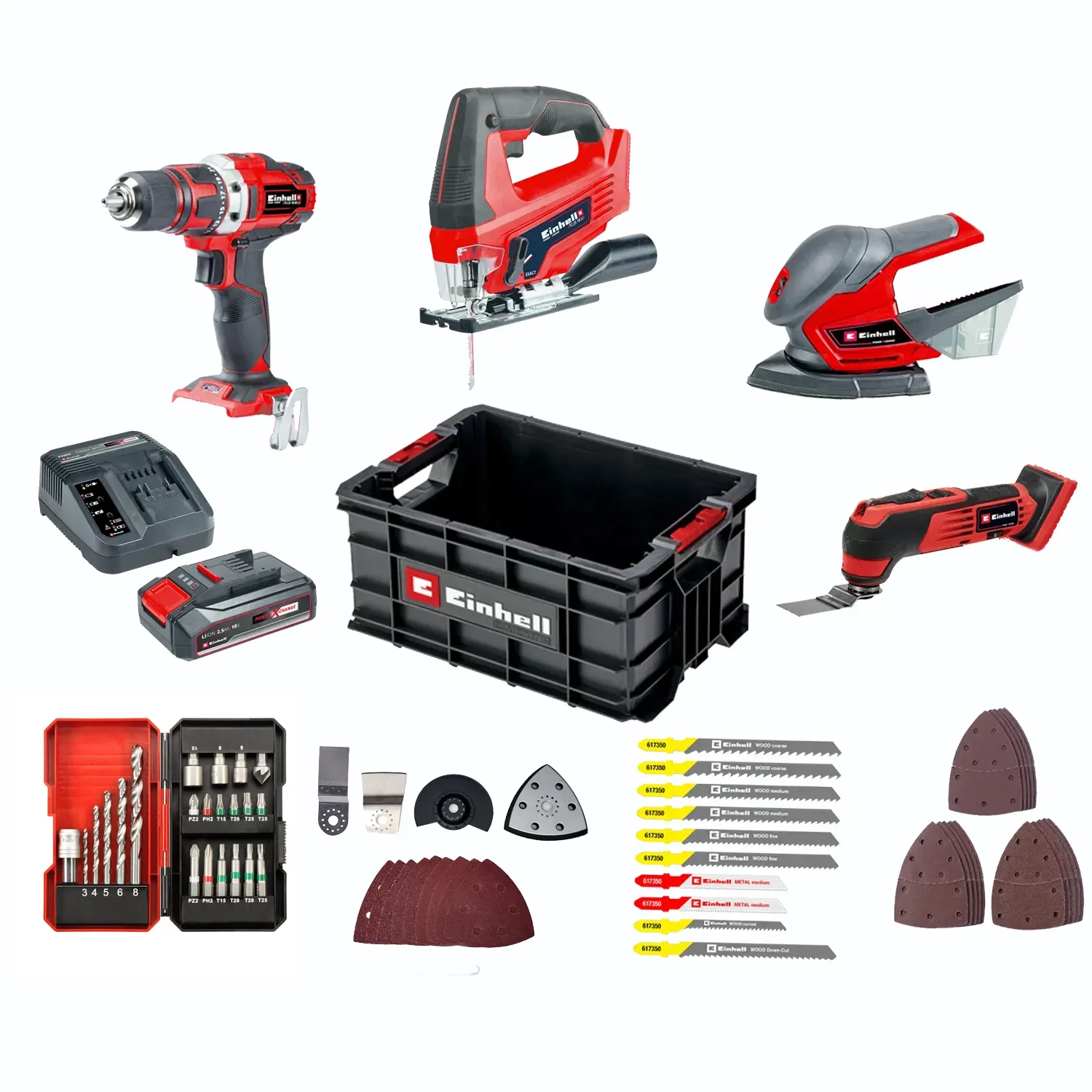 Einhell Gereedschap Einhell Accu Doe-Het-Zelf set 73-delig