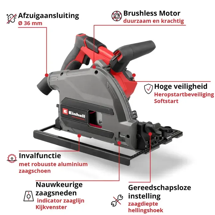Einhell Gereedschap Einhell TP-PS 18/165 Incl geleiderail, M-Case & 4.0Ah starterkit