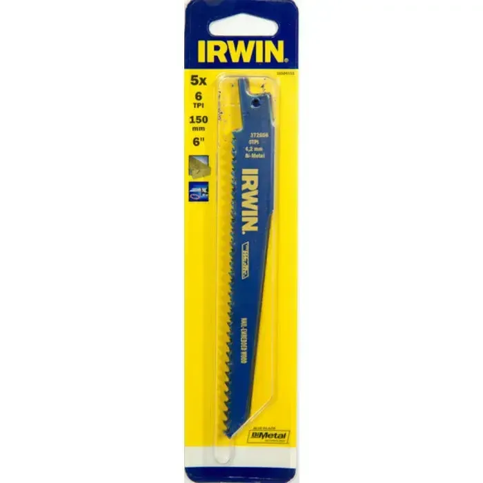 Irwin Reciprozaagblad 152mm 6TPI, zagen van hout met spijkers