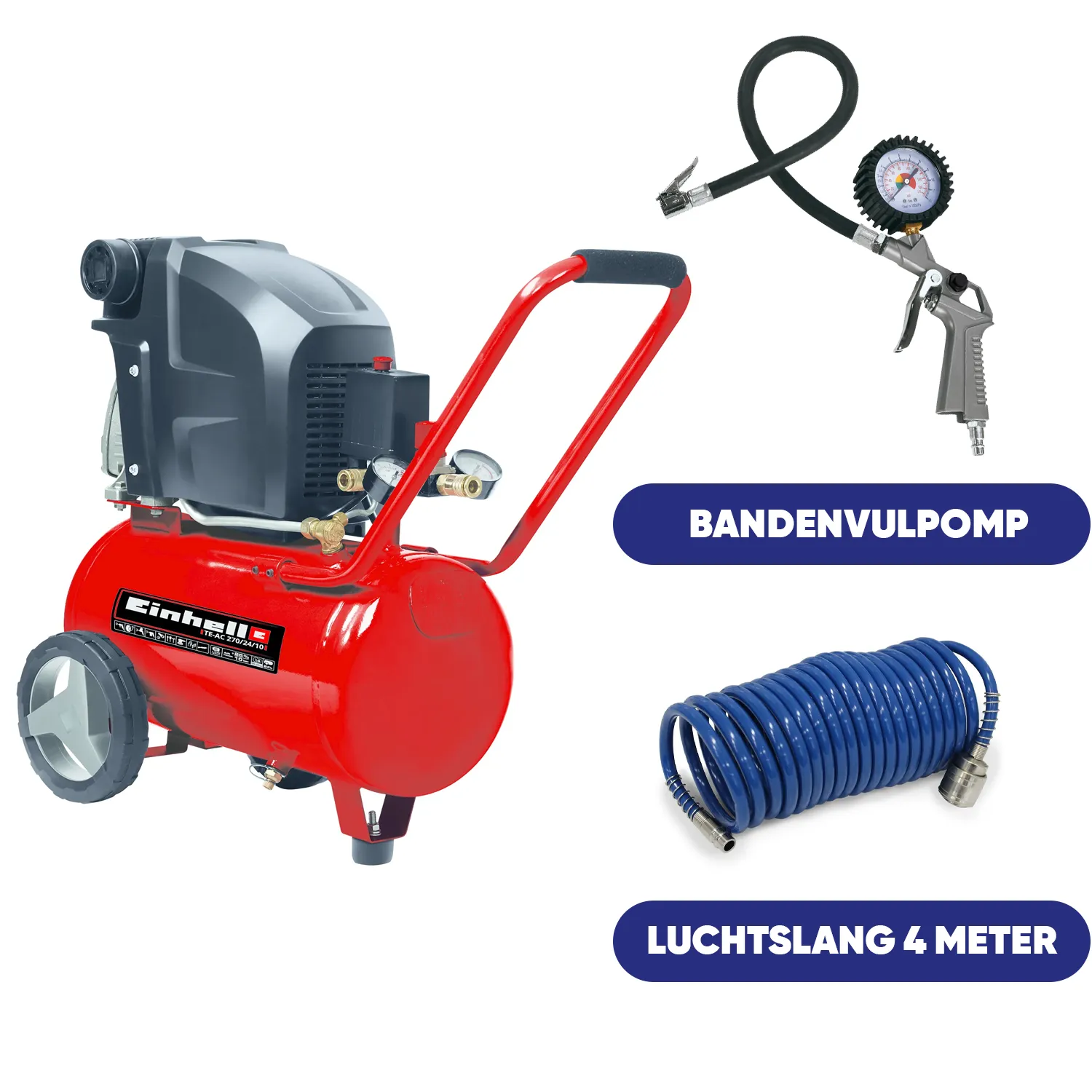 Einhell Gereedschap Einhell TE-AC 270/24/10 Compressor - SET