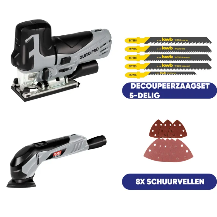 Einhell Gereedschap Duro Pro Delta Schuurmachine + Decoupeerzaag Set