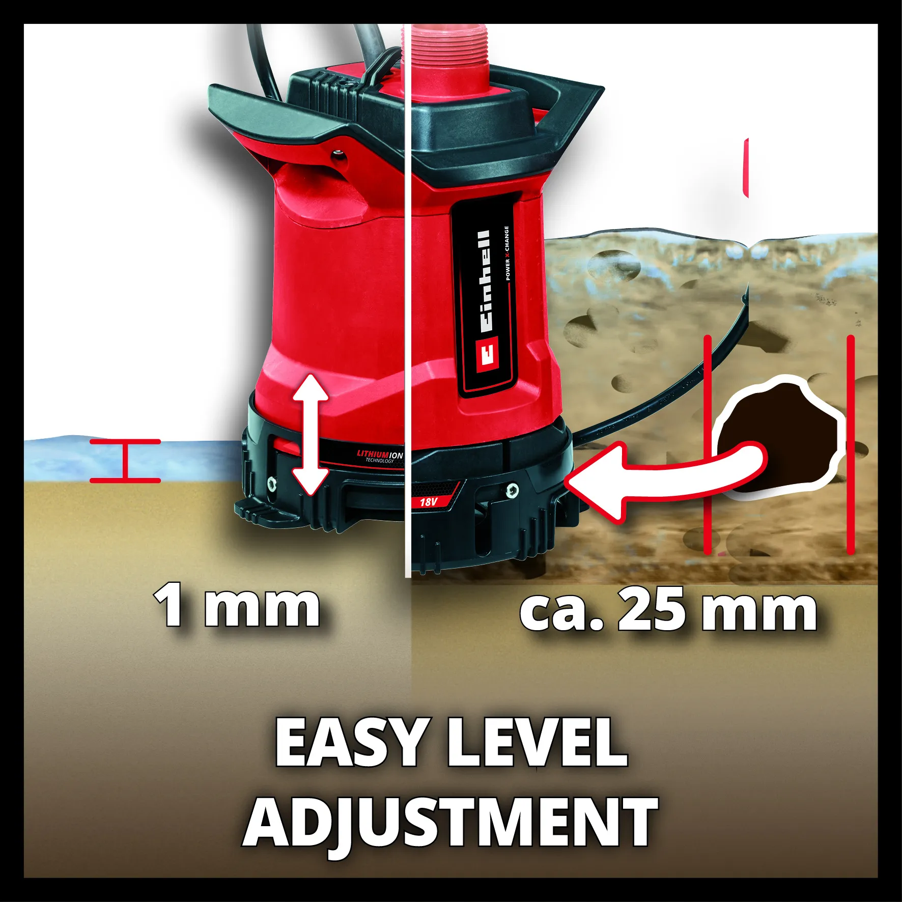Einhell Gereedschap Einhell Accu Vuil-/Schoonwaterpomp GE-DP 18/25 LL Li – Solo