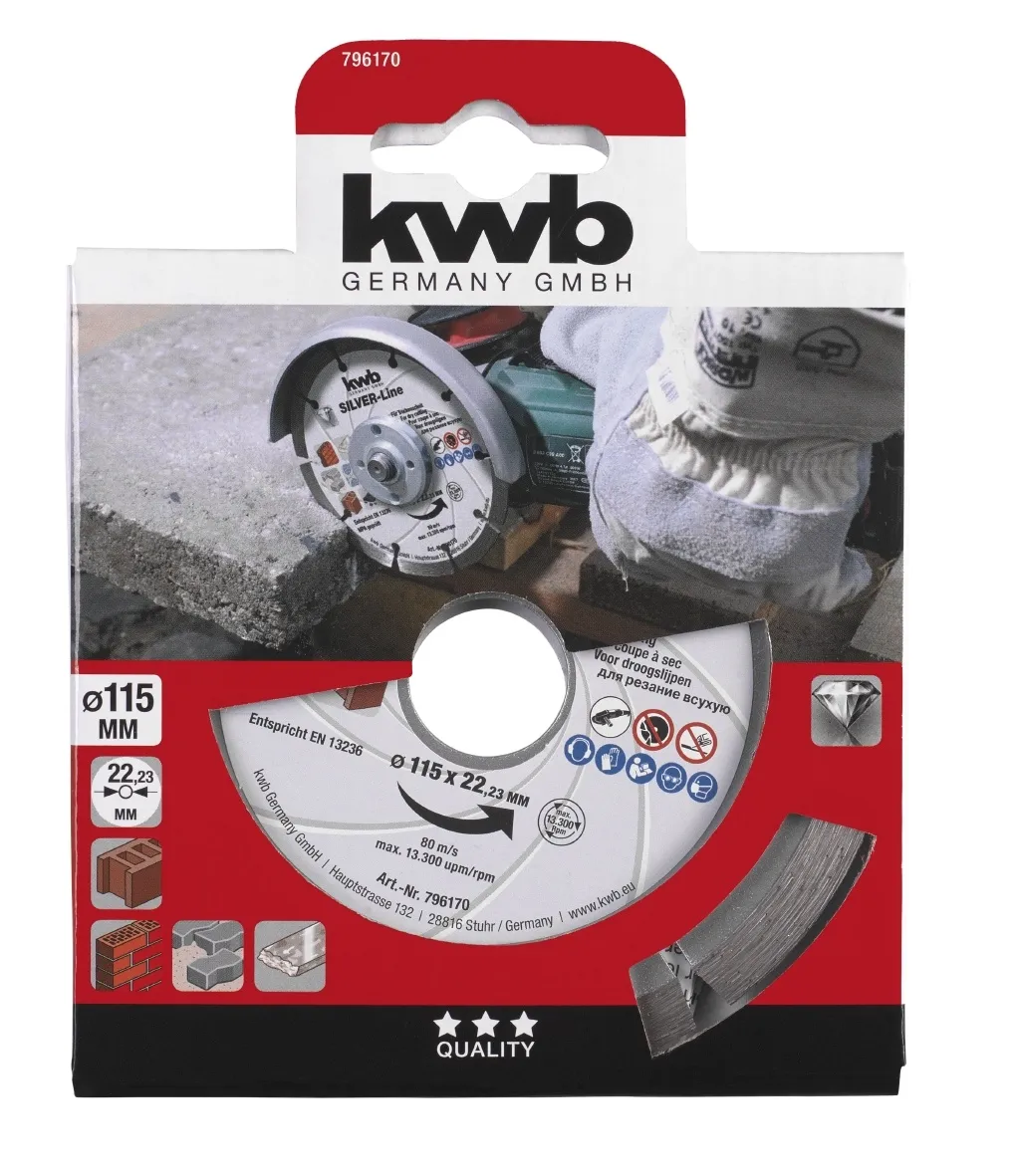 KWB Diamant Doorslijpschijf 115 mm – Segmented Rim