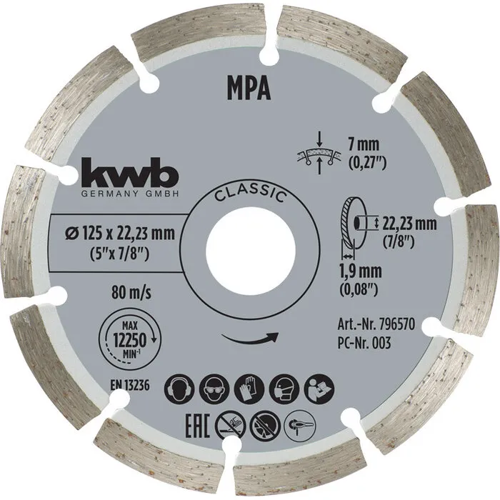 KWB Diamant Doorslijpschijf 125 mm – Segmented Rim