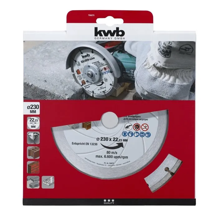 KWB Diamant Doorslijpschijf 230 mm – Segmented Rim