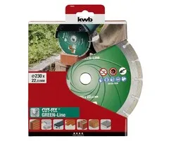 KWB Diamant Doorslijpschijf 230 mm – Segmented Rim (Dry Cutting) GREEN LINE