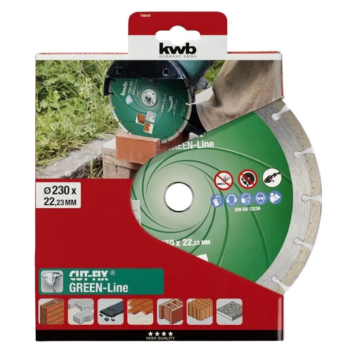 KWB Diamant Doorslijpschijf 230 mm – Segmented Rim (Dry Cutting) GREEN LINE