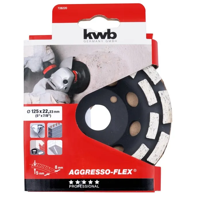 KWB Diamant Slijpplaat 125 mm – 2-RIJEN