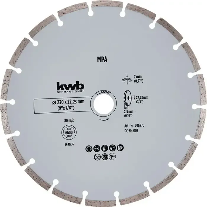 KWB Diamant Doorslijpschijf 230 mm – Segmented Rim