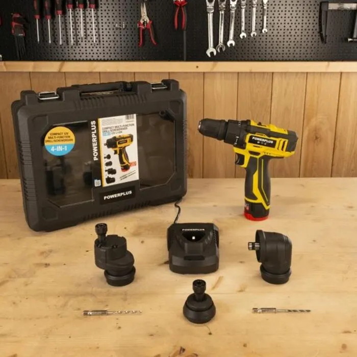 Powerplus PowerPlus Compact Multifuntionele Boor-/Schroefmachine 12V – 4-in-1 – incl. 2,0Ah accu & lader