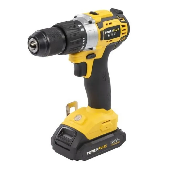 Powerplus PowerPlus Accu Klopboor-/Schroefmachine Brushless 20V – 60 Nm – incl. 2× 2,0Ah accu, lader & 78 accessoires