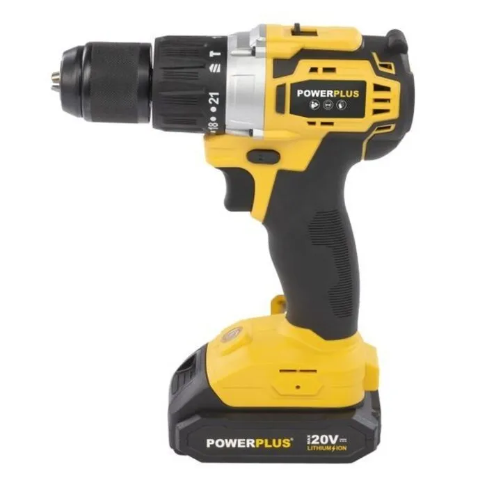 Powerplus PowerPlus Accu Klopboor-/Schroefmachine Brushless 20V – 60 Nm – incl. 2× 2,0Ah accu, lader & 78 accessoires