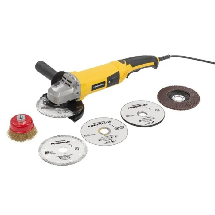 Powerplus PowerPlus Haakse Slijper 1200W Ø125 mm – incl. 5 accessoires