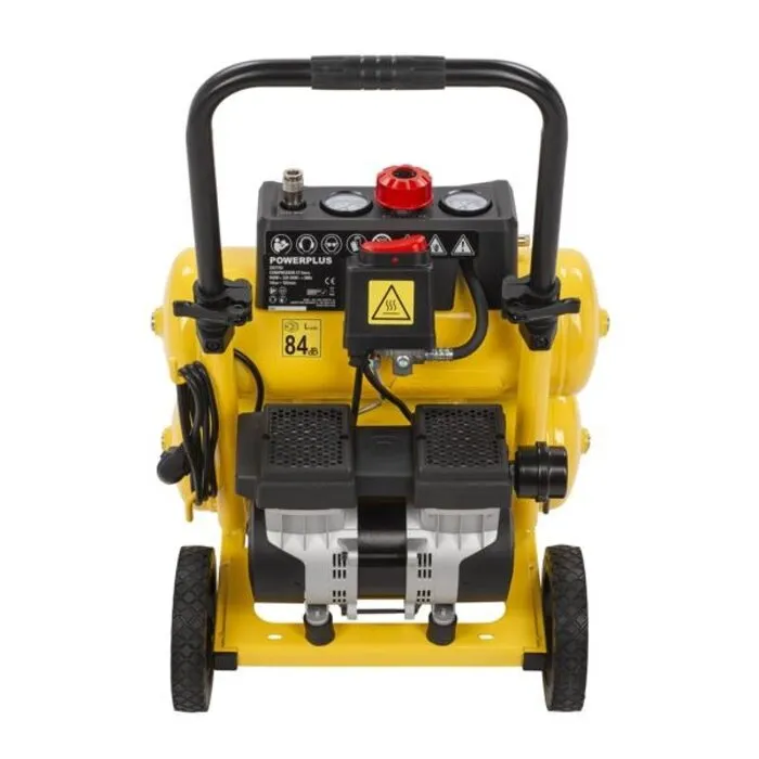 Powerplus PowerPlus Olievrije Compressor Silent Twin Tank 850W – 17 liter