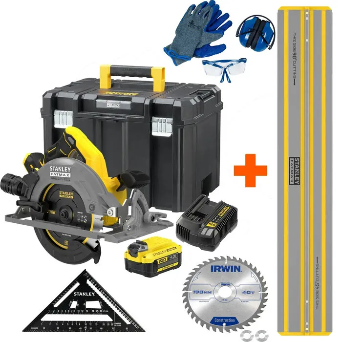 Stanley Stanley SFMCS551M1T-QW Accu Cirkelzaag Brushless 18V - Inclusief Zaagrail