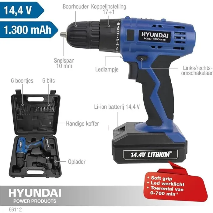 Hyundai Hyundai Accuboormachine / Schroefboormachine - 14,4V