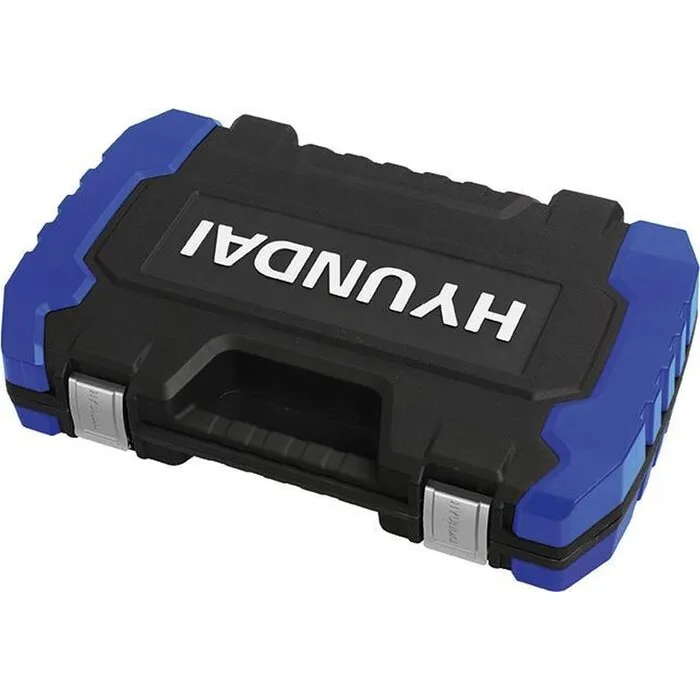 Hyundai Hyundai doppen/bitsset 52-delig - chroom-vanadiumstaal - ergonomische handgreep - inclusief verlengstukken en adapter