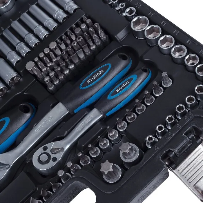 Hyundai HYUNDAI doppen set 216-delig - Inclusief koffer - Ergonomische handgrepen - Chroom-vanadiumstaal