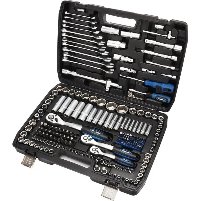 Hyundai HYUNDAI doppen set 216-delig - Inclusief koffer - Ergonomische handgrepen - Chroom-vanadiumstaal