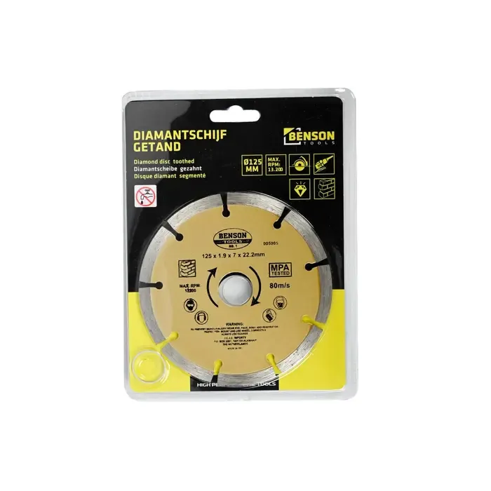 Benson Tools Diamant slijpschijf 125 mm getand