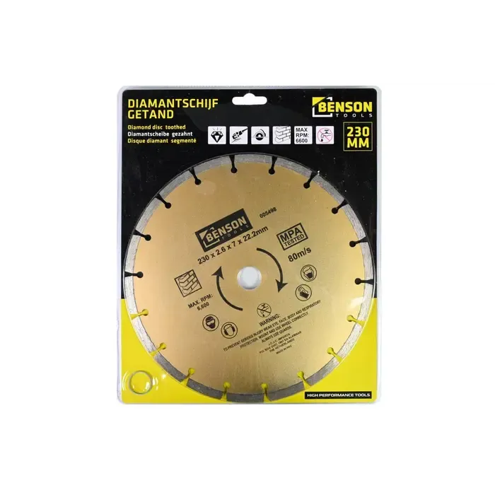 Benson Tools Diamant slijpschijf 230 mm getand