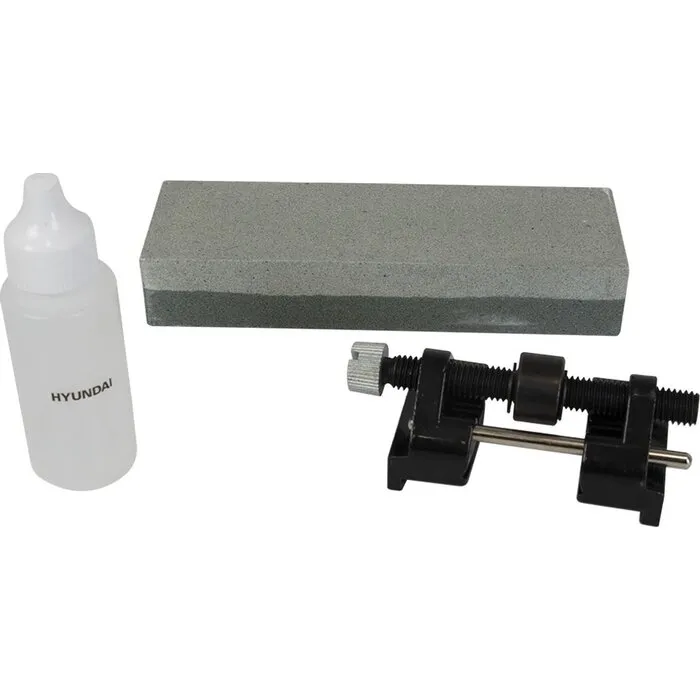 Hyundai HYUNDAI Slijpsteenset – 3-delig – Wetsteen met Slijpgeleider en Slijpolie