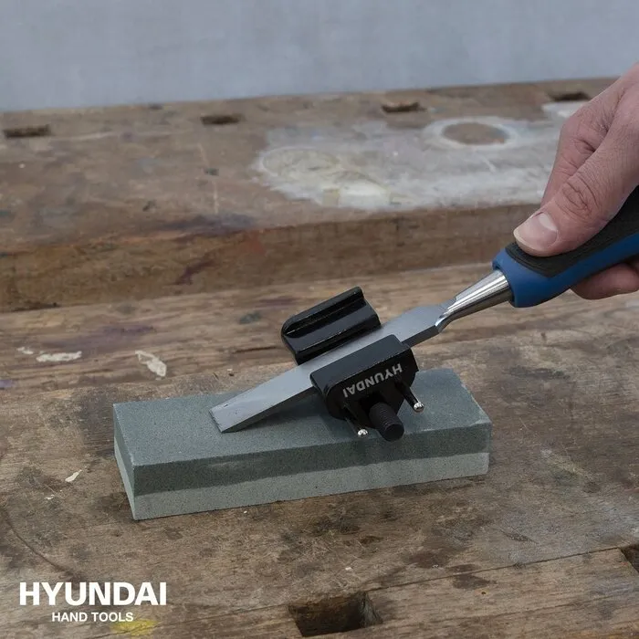 Hyundai HYUNDAI Slijpsteenset – 3-delig – Wetsteen met Slijpgeleider en Slijpolie