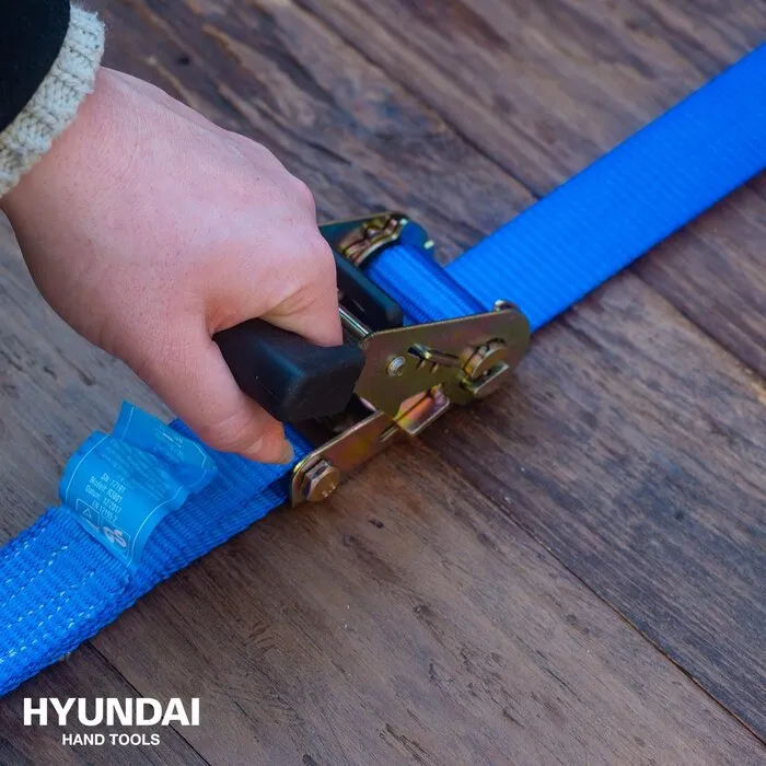 Hyundai HYUNDAI spanband met ratel 38 mm x 5 m - Polypropyleen met metalen ratel en haken - keurmerk GS/Tüv