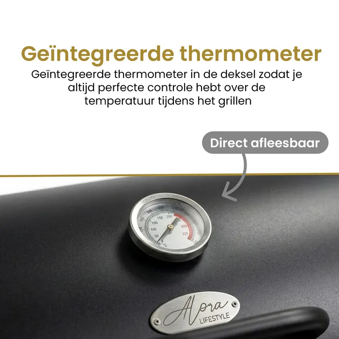 Overig Alora Houtskool Barbecue – Compacte Grill met Warmhoudrek en Spatelset