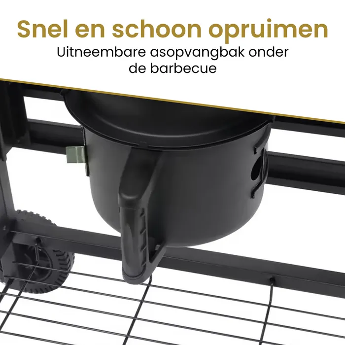 Overig Alora Houtskool Barbecue – Compacte Grill met Warmhoudrek en Spatelset