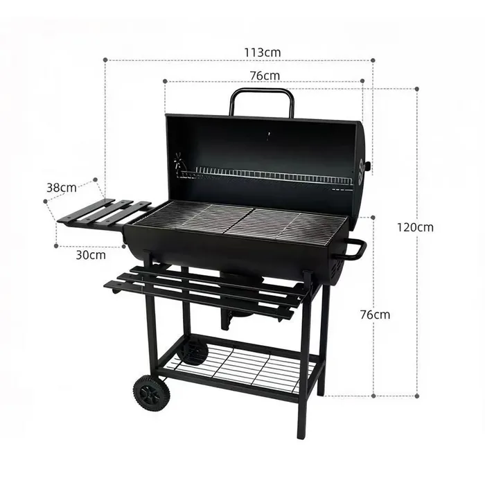 Overig Alora Houtskool Barbecue – Compacte Grill met Warmhoudrek en Spatelset