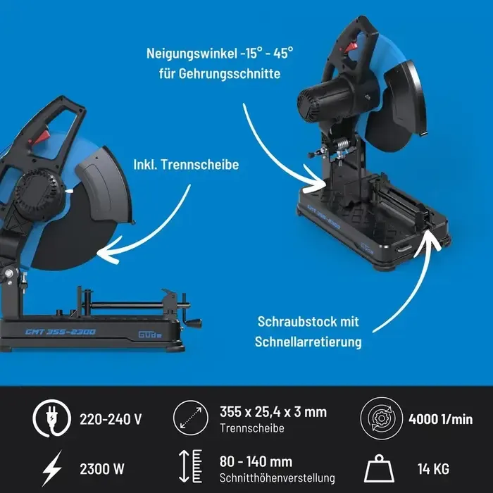 Güde Güde Metaalafkortzaag GMT 355-2300 – 2300W | 355 mm – Art.nr. 40559