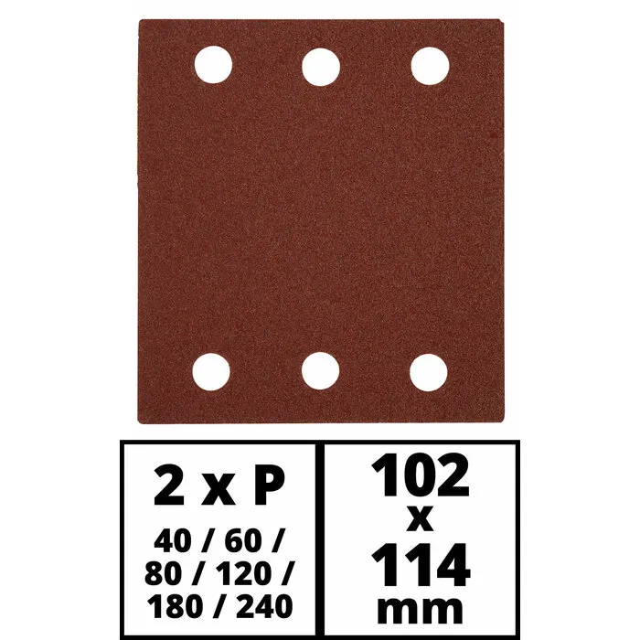 Einhell Gereedschap Schuurpapierset 12-delig – 102 x 114 mm – Voor vlakschuurmachines
