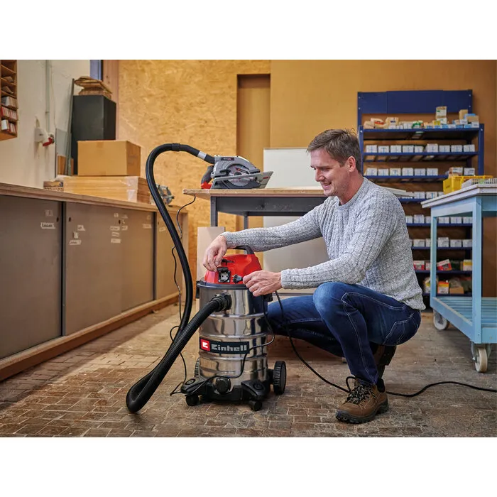 Einhell Gereedschap Einhell TC-VC 3055 SA – Nat-/Droogzuiger – 30L – 900W – RVS Tank met Stopcontactfunctie