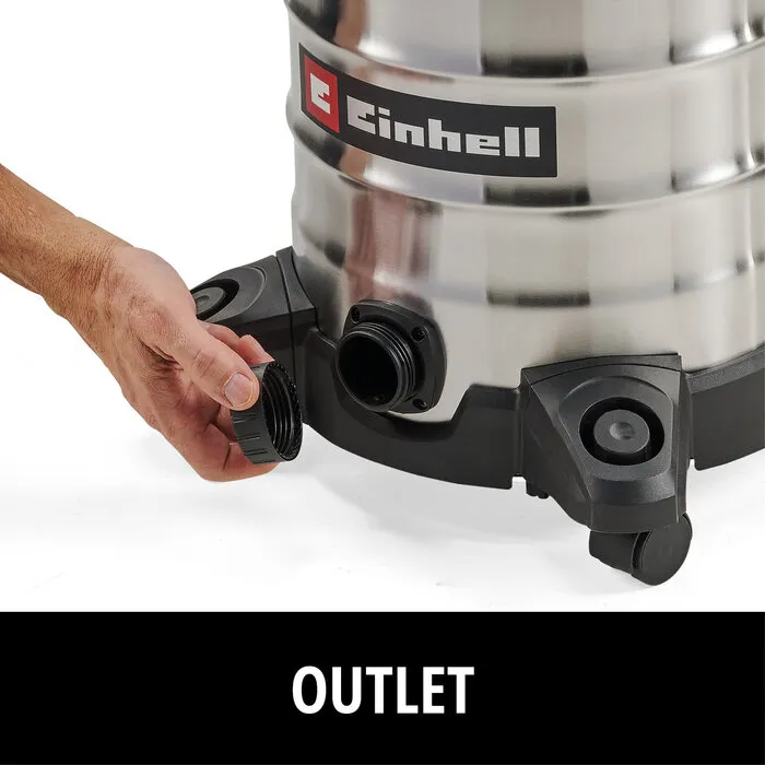 Einhell Gereedschap Einhell TC-VC 3055 SA – Nat-/Droogzuiger – 30L – 900W – RVS Tank met Stopcontactfunctie
