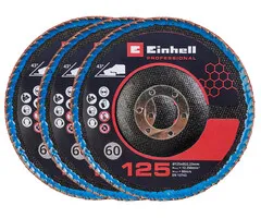 Einhell Gereedschap Lamellenschijvenset - 3-delig - Ø125 x 22,23 mm - Keramisch (P60, gebogen)